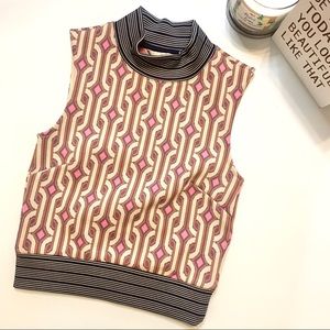 SOLD Sleeveless mock turtleneck crop blouse